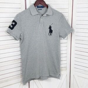 Polo by Ralph Lauren Light Gray Polo Shirt with Black Logo